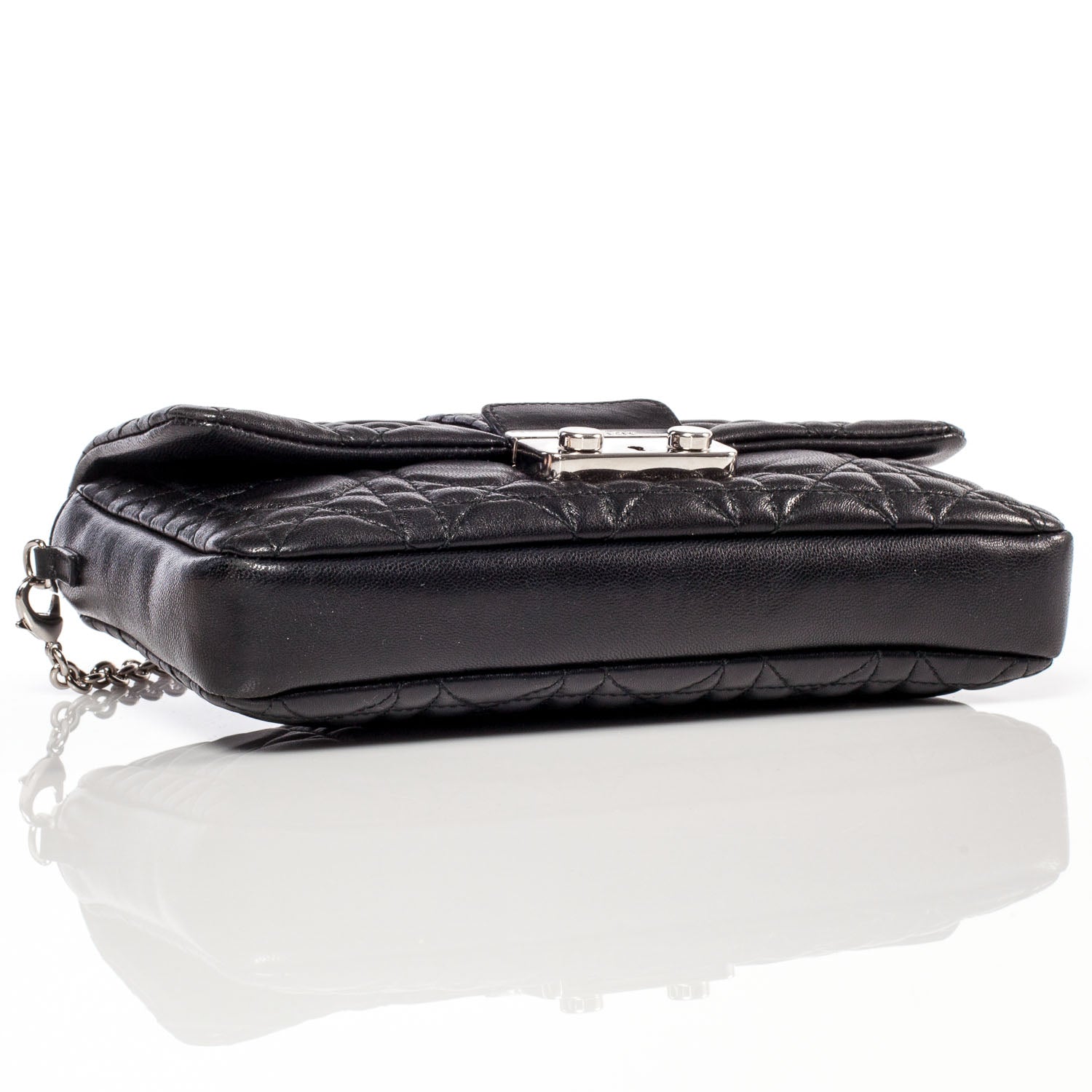 Christian Dior Lambskin Cannage New Lock Pouch Black 5 of 8