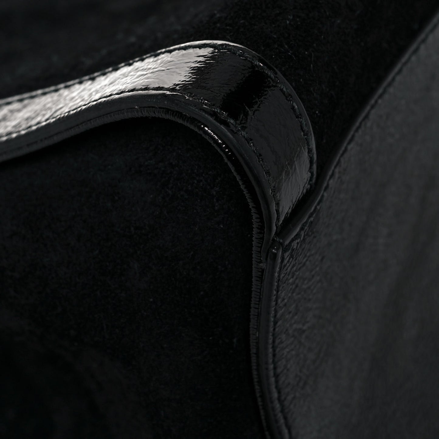 Suede Patent GG Web Medium Ophidia Tote Bag Black