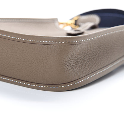 Hermes Taurillon Clemence Amazone Evelyne TPM Etoupe Bleu Indigo 9 of 10
