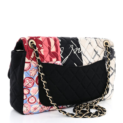 Chanel Fabric Quilted Patchwork Medium Flap Red Black Multicolor 3 of 11