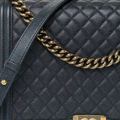 Chanel Caviar Quilted Large Boy Flap Blue 7 of 20