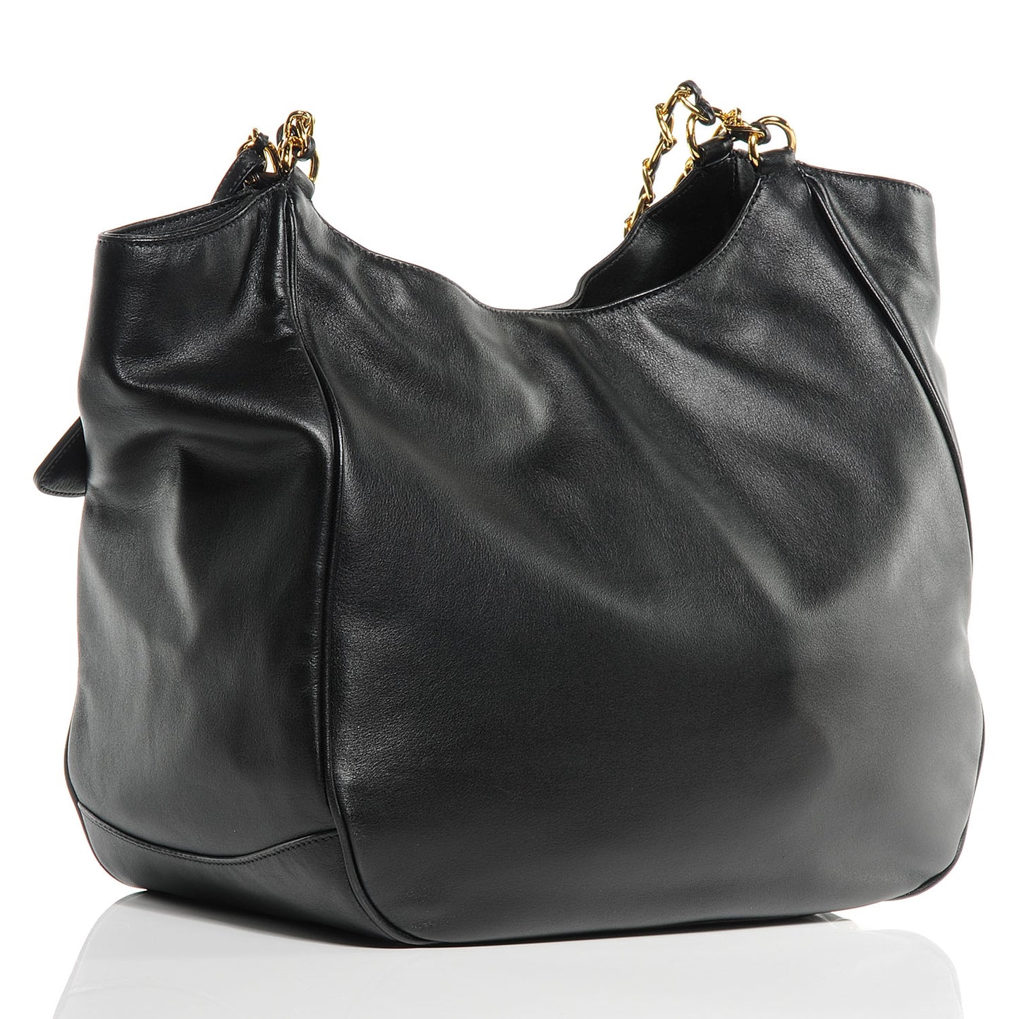 Soft Calf Chain Tote Nero Black