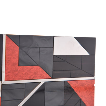 Burberry Rigid Perspex Mosaic Box Clutch Grey Red 9 of 10