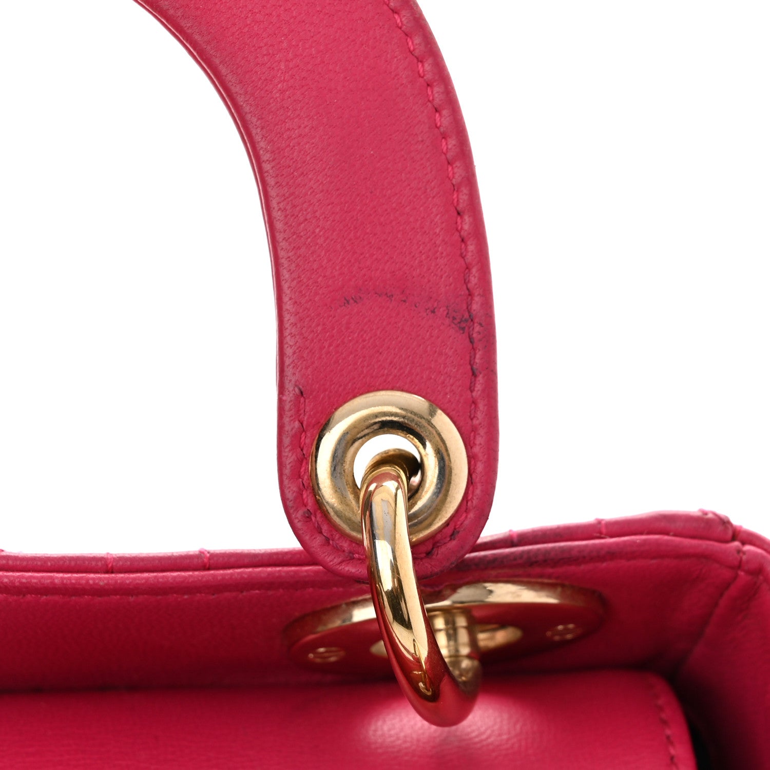 Christian Dior Lambskin Cannage Mini Lady Hot Pink 11 of 12