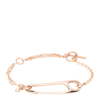 Hermes 18K Rose Gold Diamond MM Chaine d'Ancre Punk Bracelet SH 1 of 4