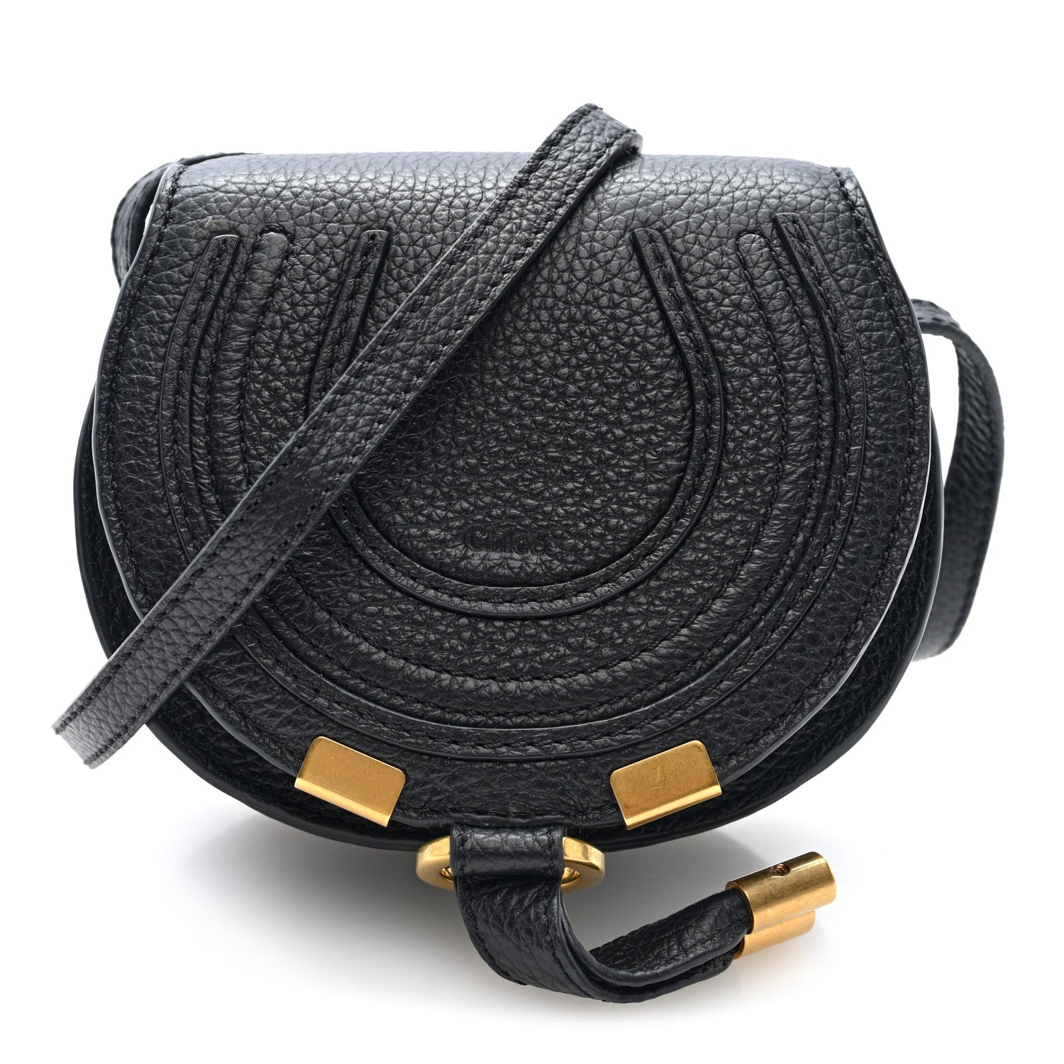 Chloe Calfskin Nano Marcie Saddle Bag Black 1 of 8