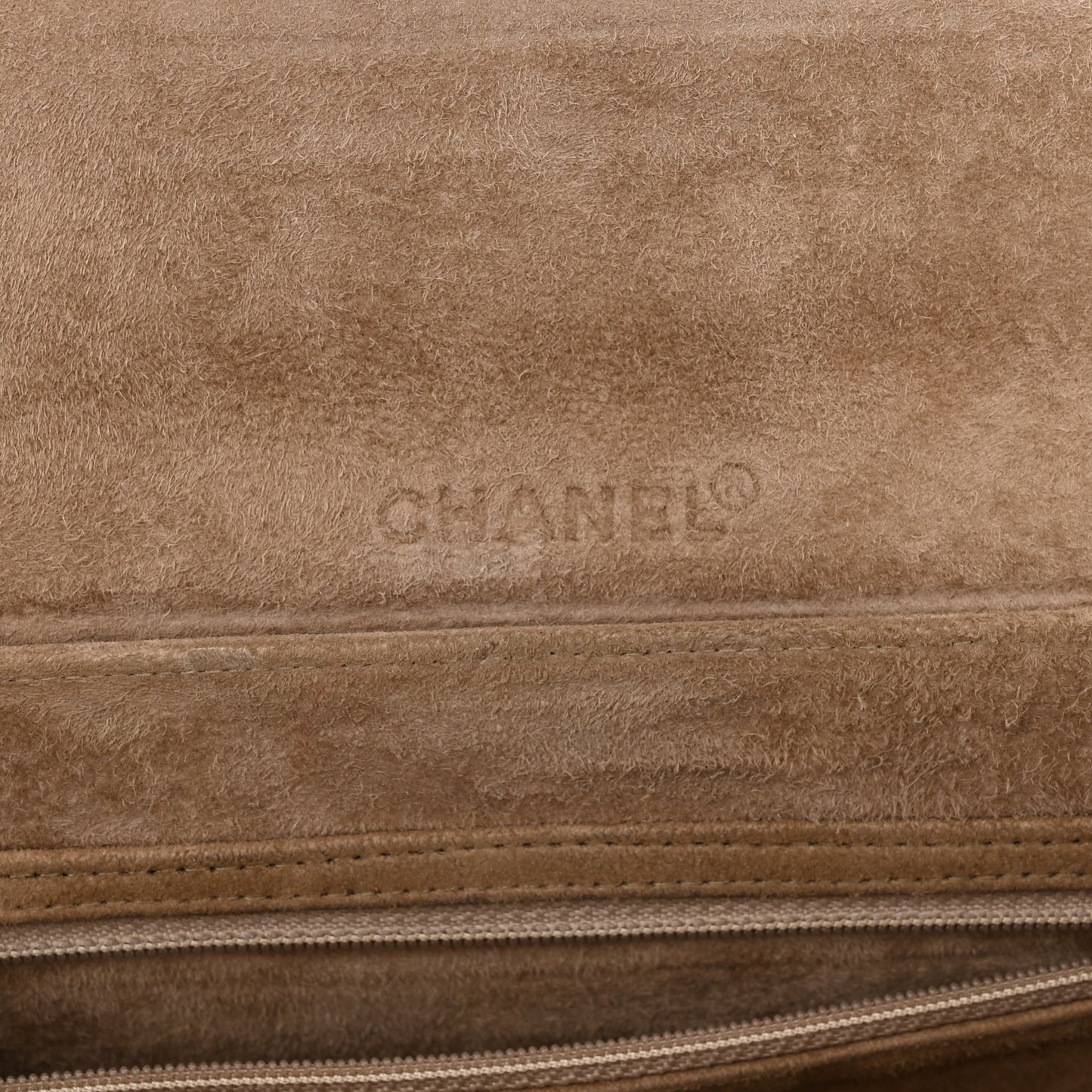 Suede Patchwork Accordion Mademoiselle Flap Beige