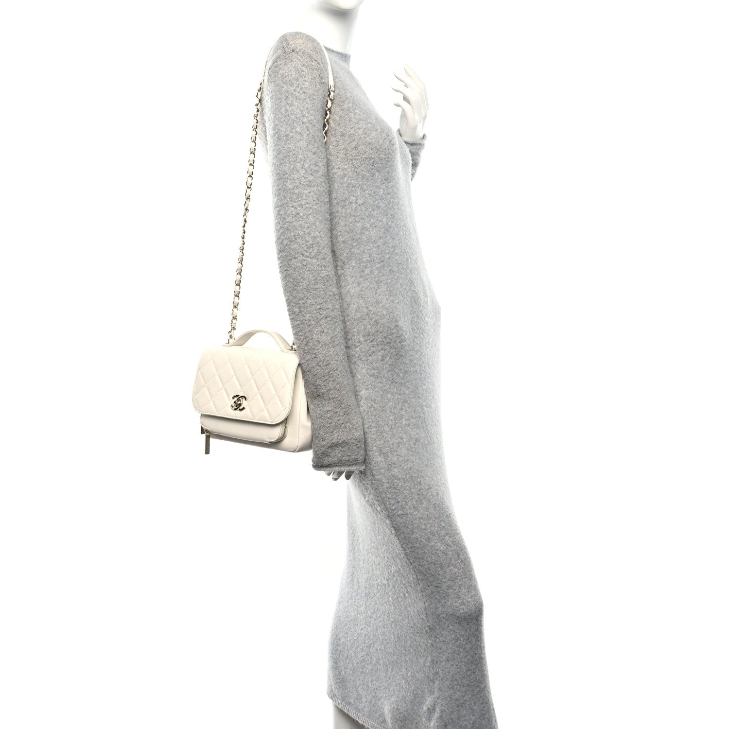 Chanel Caviar Quilted Medium Business Affinity Flap White 2 of 9