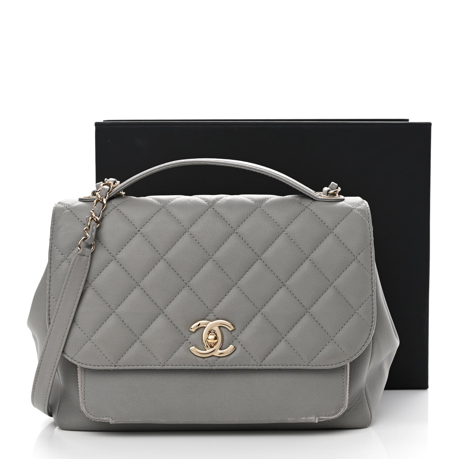 Chanel Caviar Quilted Large Business Affinity Flap Grey 16 of 16