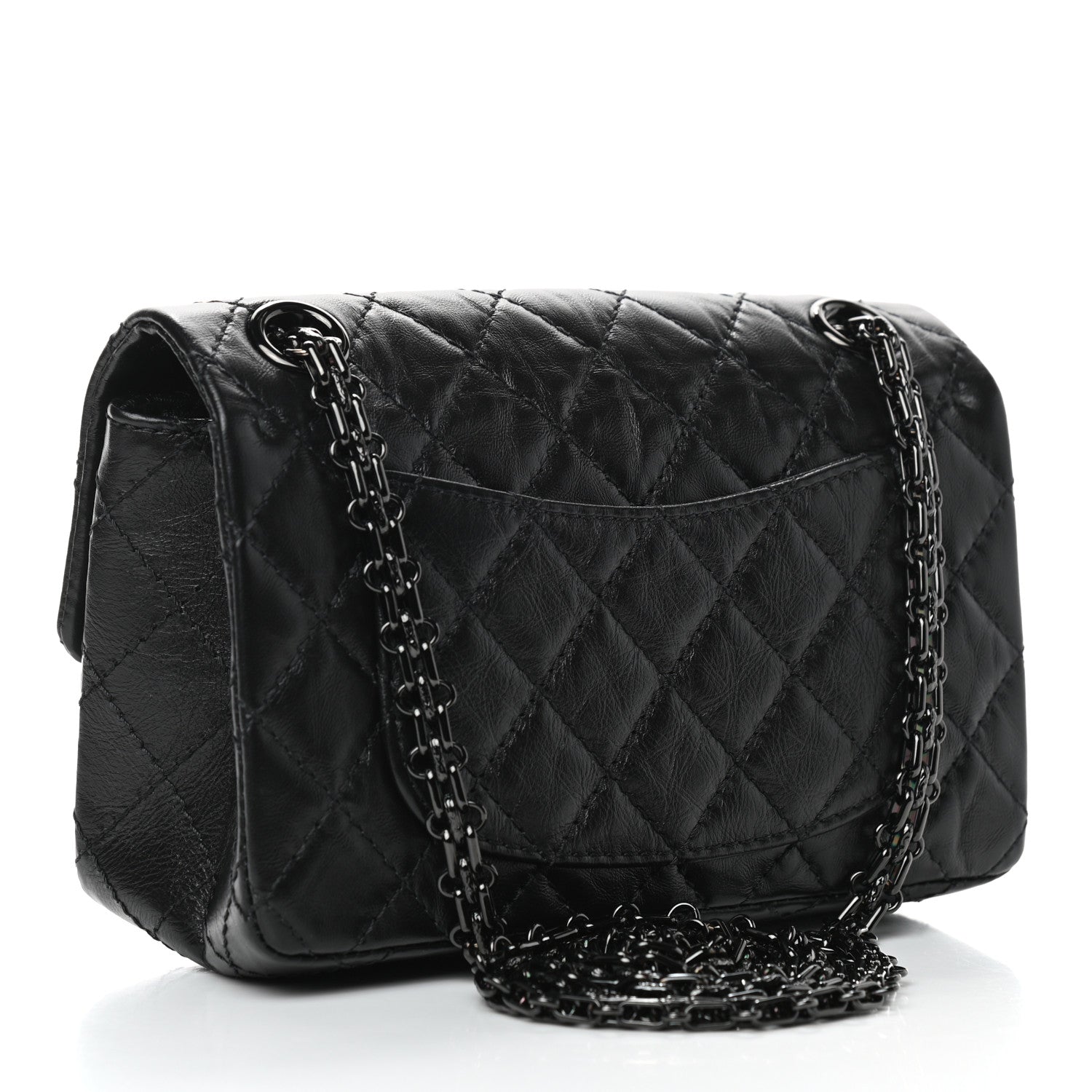 Chanel Aged Calfskin Quilted 2.55 Reissue Mini Flap So Black 2 of 8