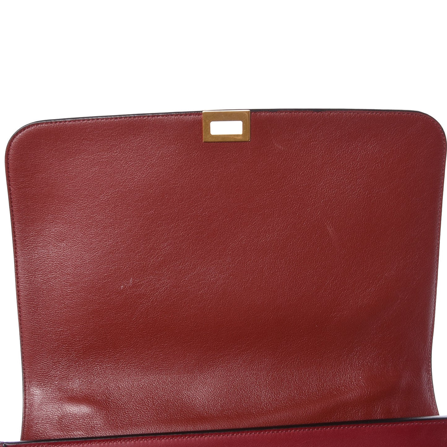 Drummed Calfskin Suede Medium Trapeze Burgundy