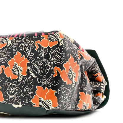 Valentino Garavani Calfskin Floral Print Mime Single Handle Bag Green 10 of 10