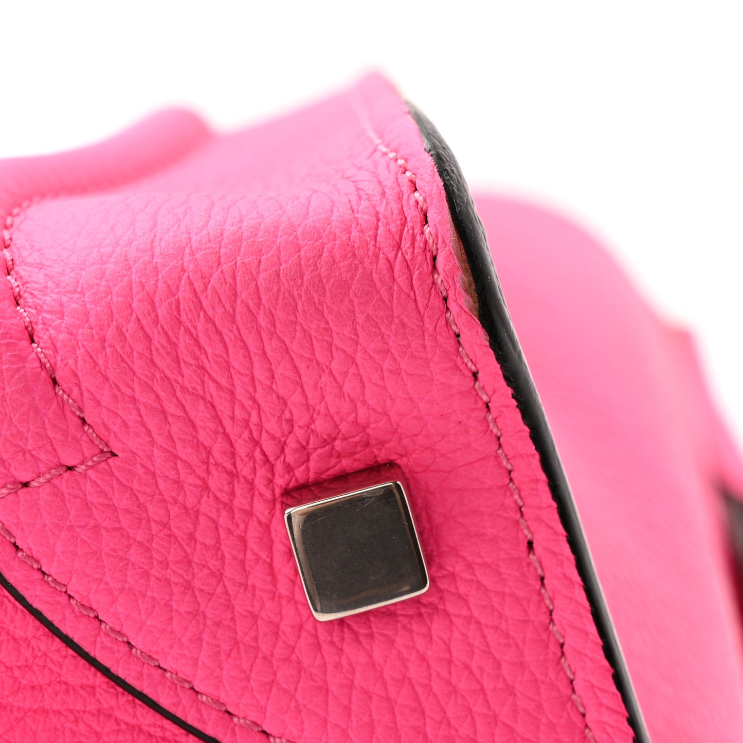 Drummed Calfskin Mini Luggage Fluo Pink
