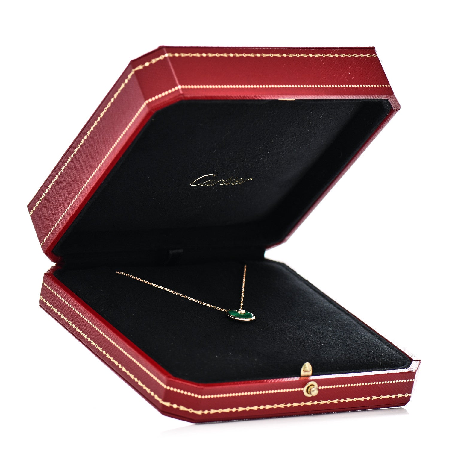 Cartier 18K Pink Gold Diamond Malachite XS Amulette de Cartier Pendant Necklace 5 of 5