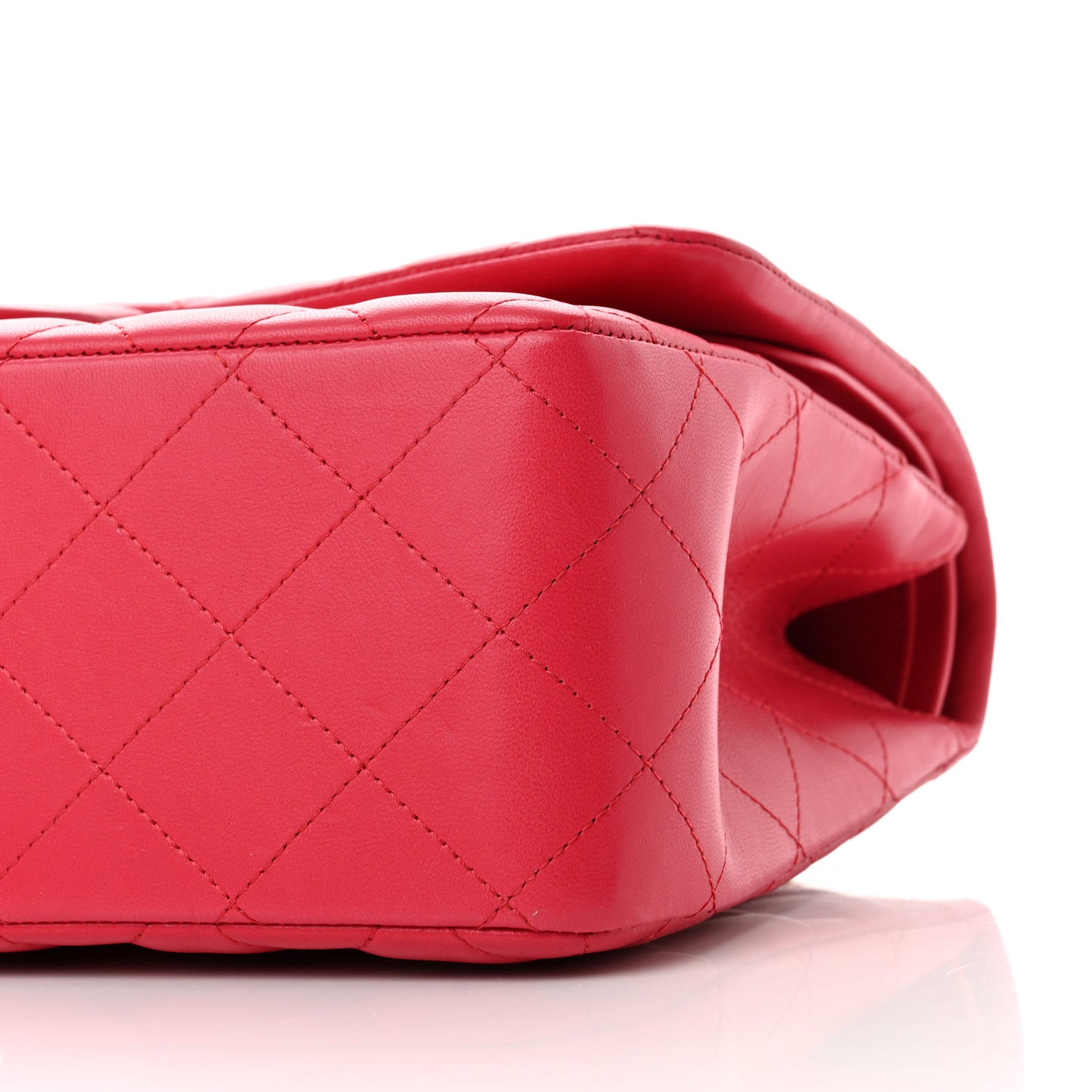 Lambskin Quilted Jumbo Double Flap Red