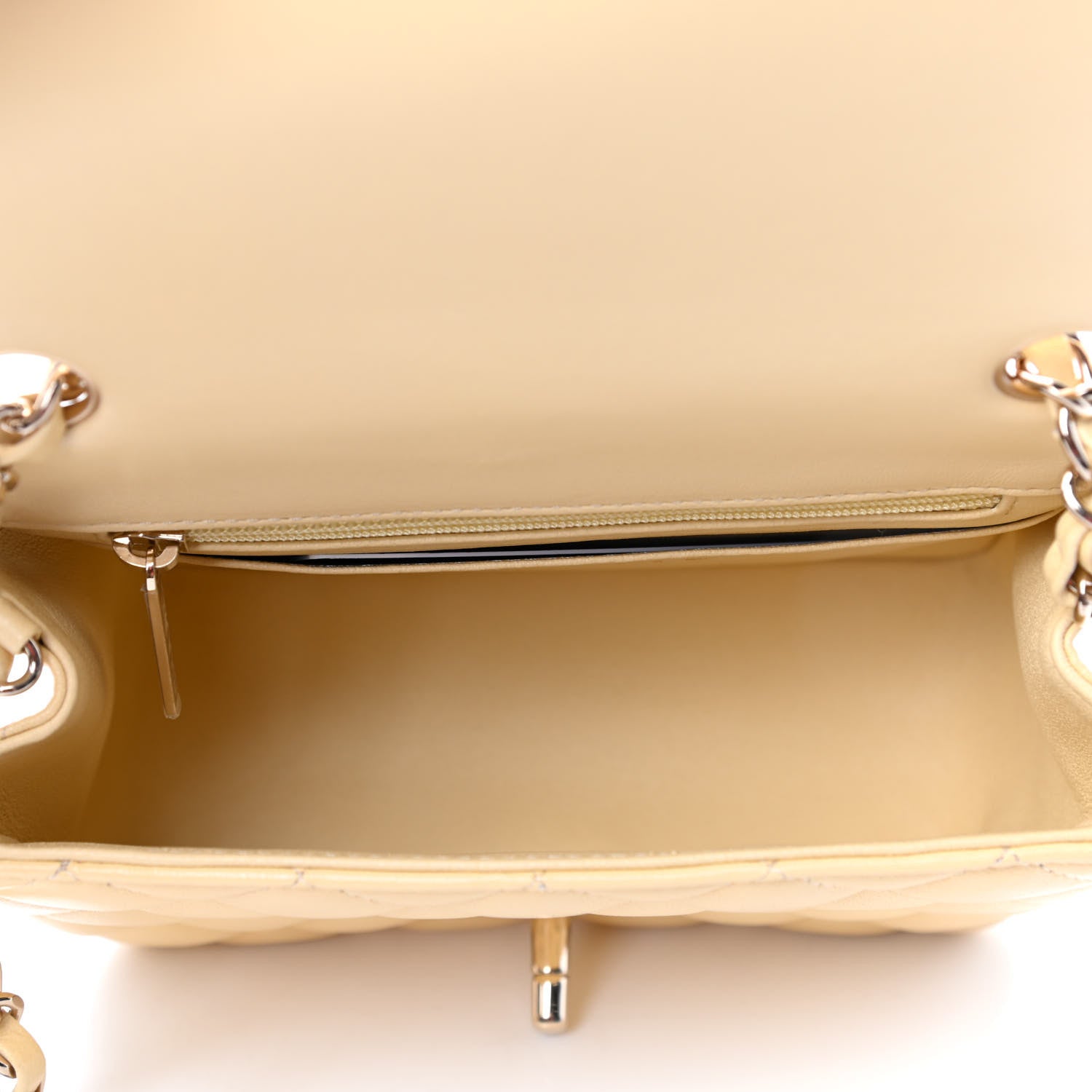 Chanel Lambskin Quilted Mini Square Flap Light Yellow 4 of 4