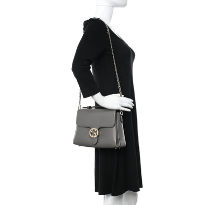 Gucci Dollar Calfskin Interlocking G Top Handle Shoulder Bag Loess 2 of 9