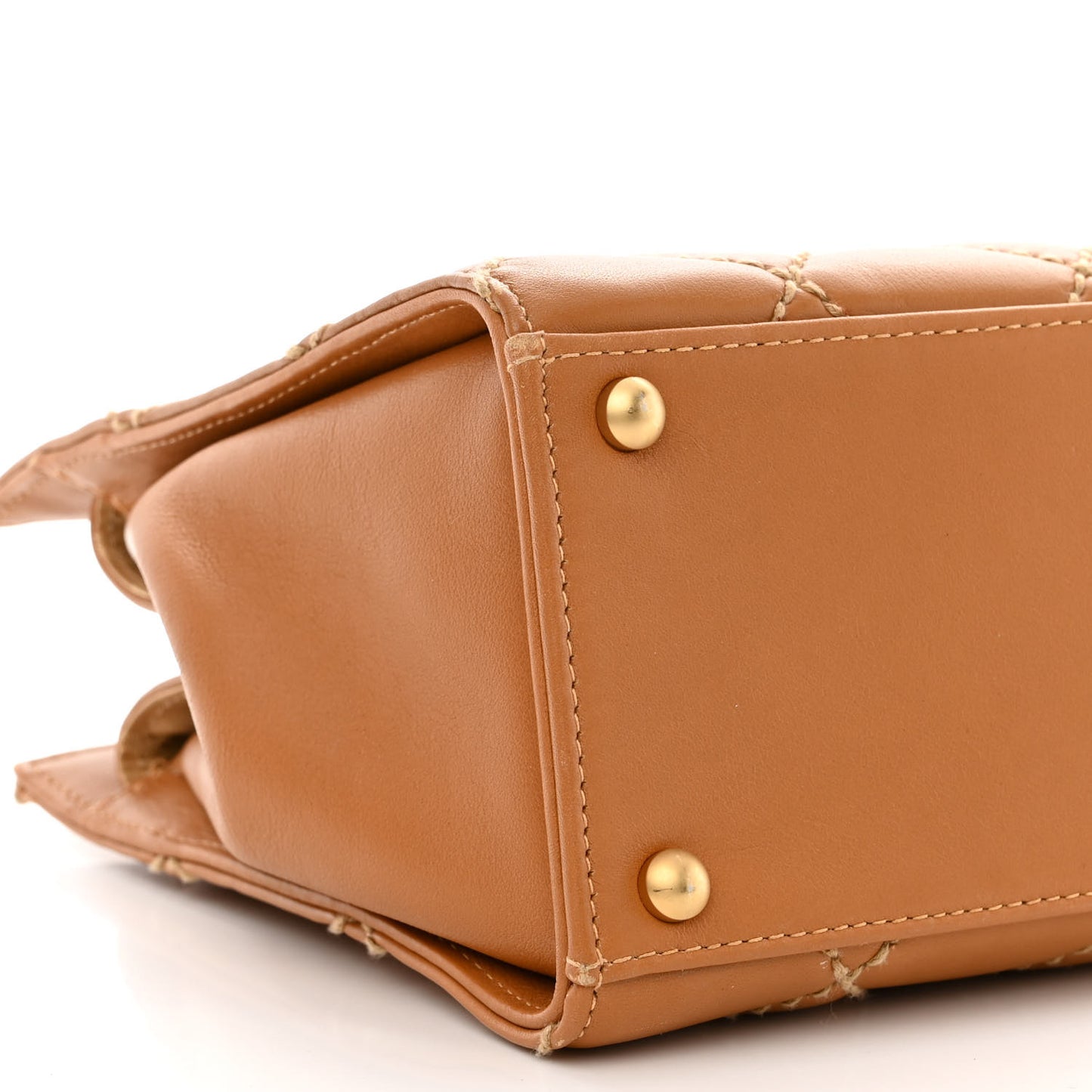 Calfskin Wild Stitch Small Tote Beige