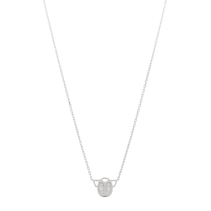 Cartier 18K White Gold Diamond Scarab Necklace 1 of 5