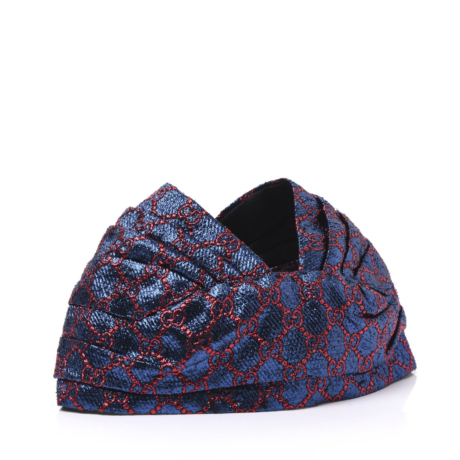 Gucci Metallic Lurex Silk GG Supreme Headband S Blue Red 2 of 6