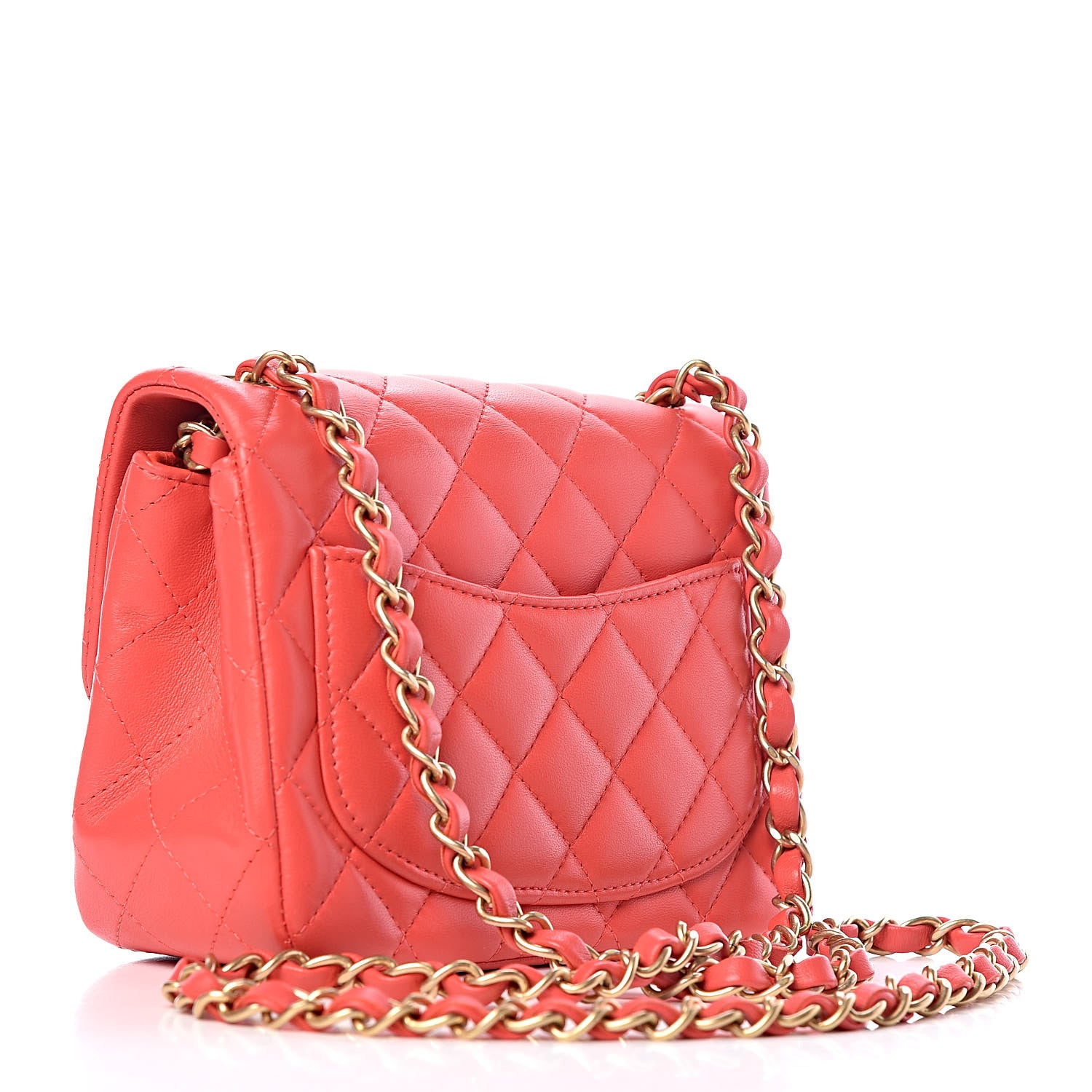 Chanel Lambskin Quilted Mini Square Flap Red 3 of 11