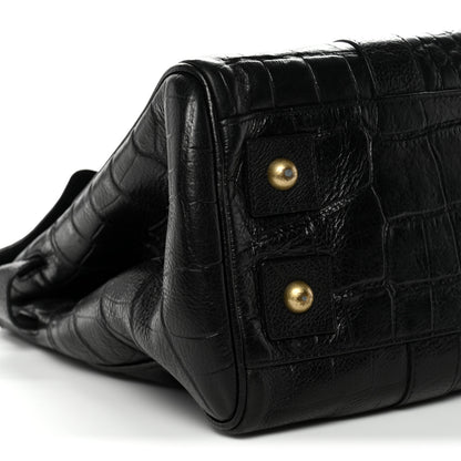 Mulberry Calfskin Crocodile Embossed Bayswater Black 8 of 13