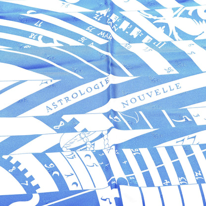 Hermes Silk Astrologie Nouvelle Scarf 90 Bleu Royal White 4 of 4