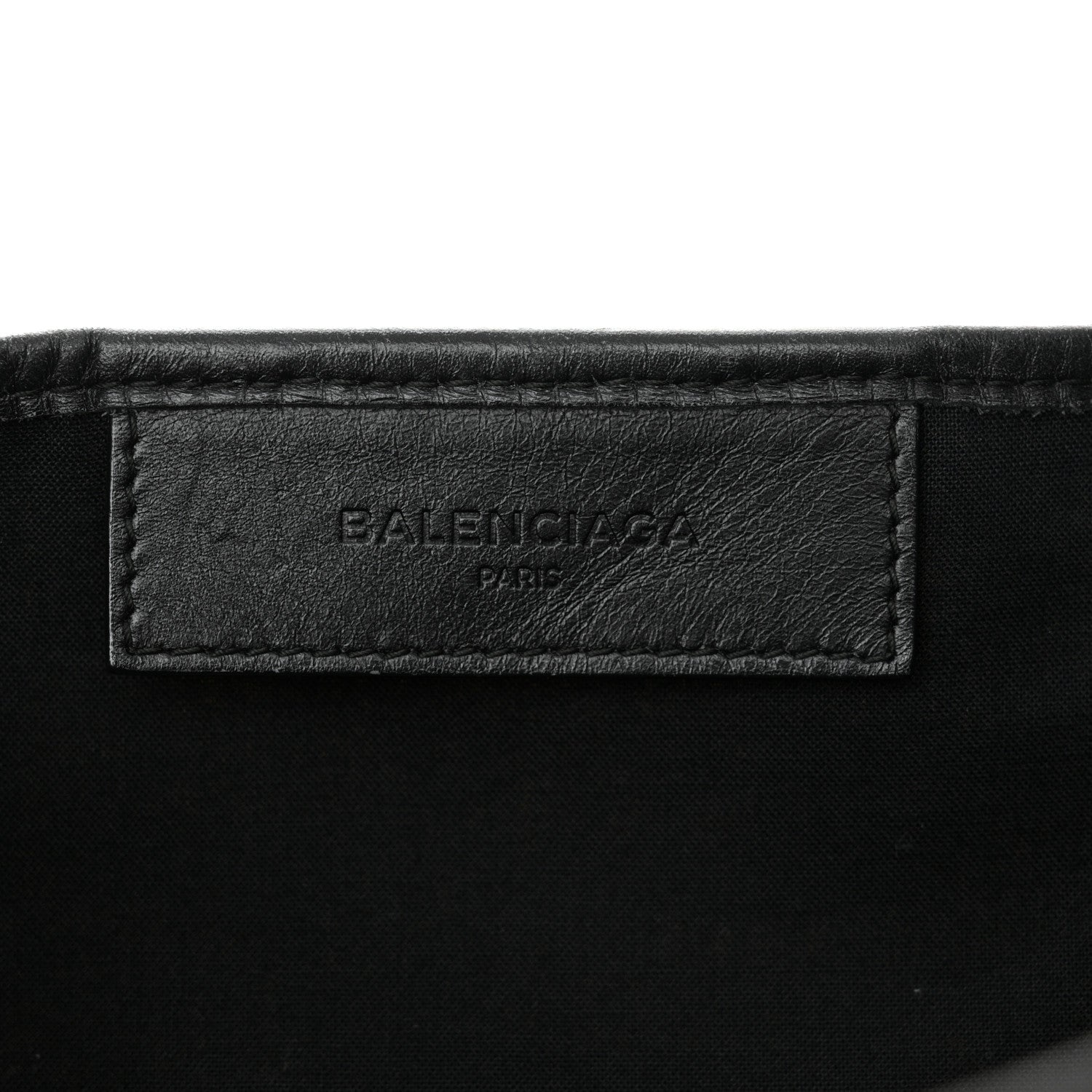 Balenciaga Cotton Canvas Satin Calfskin S Navy Cabas Natural Black 7 of 14