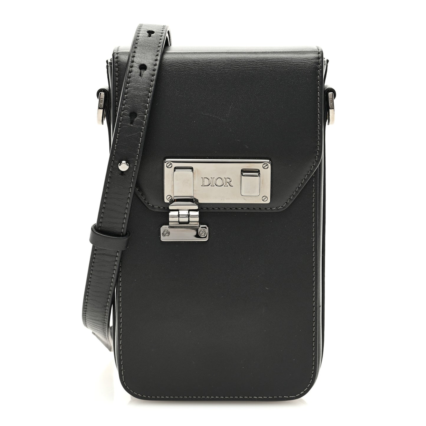 Smooth Calfskin Vertical Pouch Black