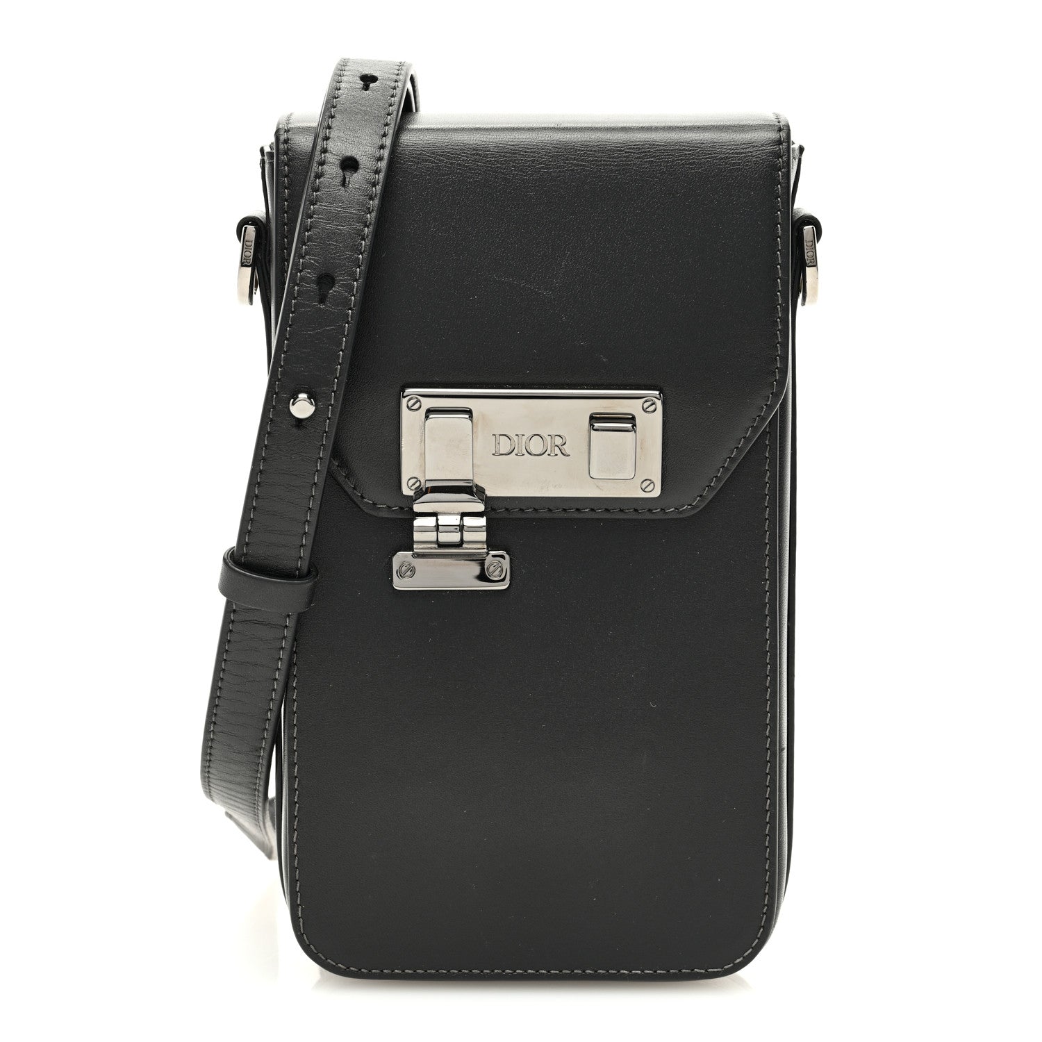 Christian Dior Smooth Calfskin Vertical Pouch Black 1 of 9
