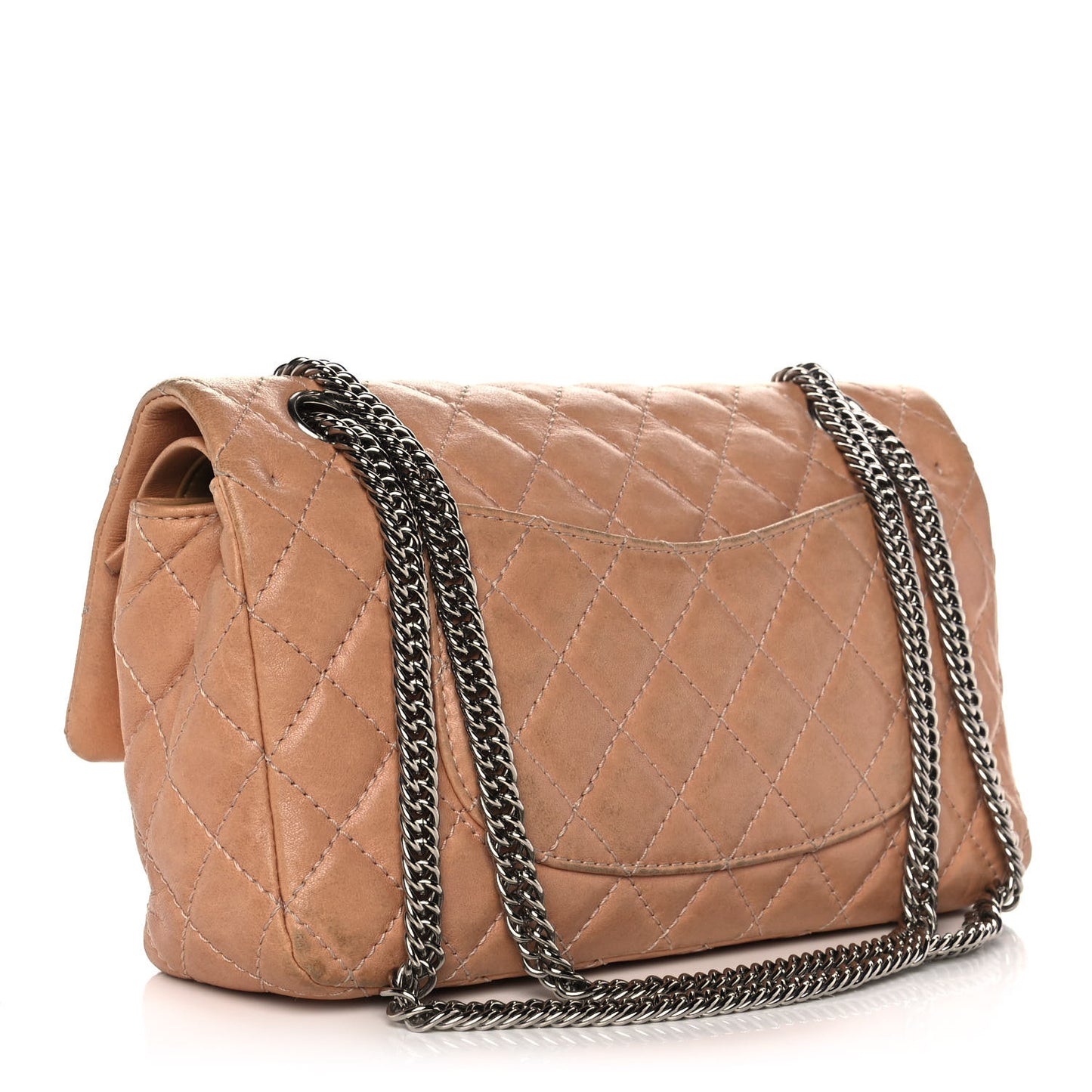 Lambskin Quilted Medium Bijoux Chain Double Flap Beige