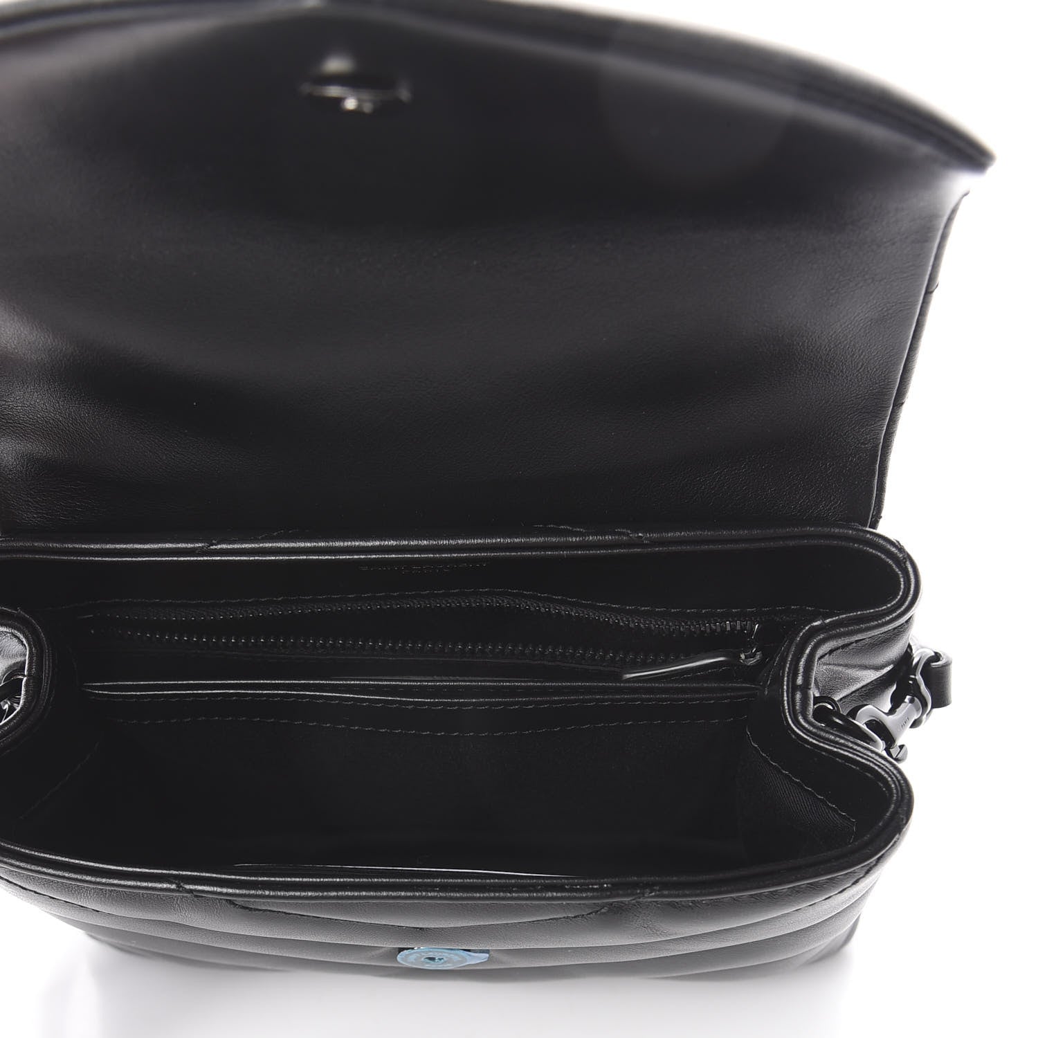 Saint Laurent Calfskin Y Quilted Monogram Toy Loulou Crossbody Bag Black 4 of 8