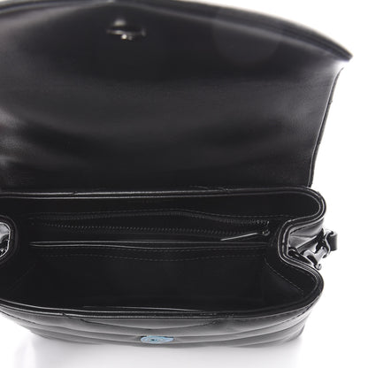 Saint Laurent Calfskin Y Quilted Monogram Toy Loulou Crossbody Bag Black 4 of 8