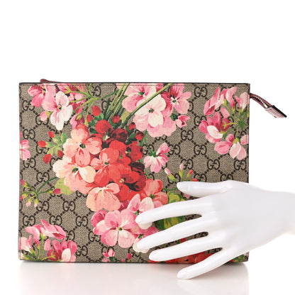 Gucci GG Supreme Monogram Blooms Large Cosmetic Case Beige Multicolor Dry Rose 2 of 9
