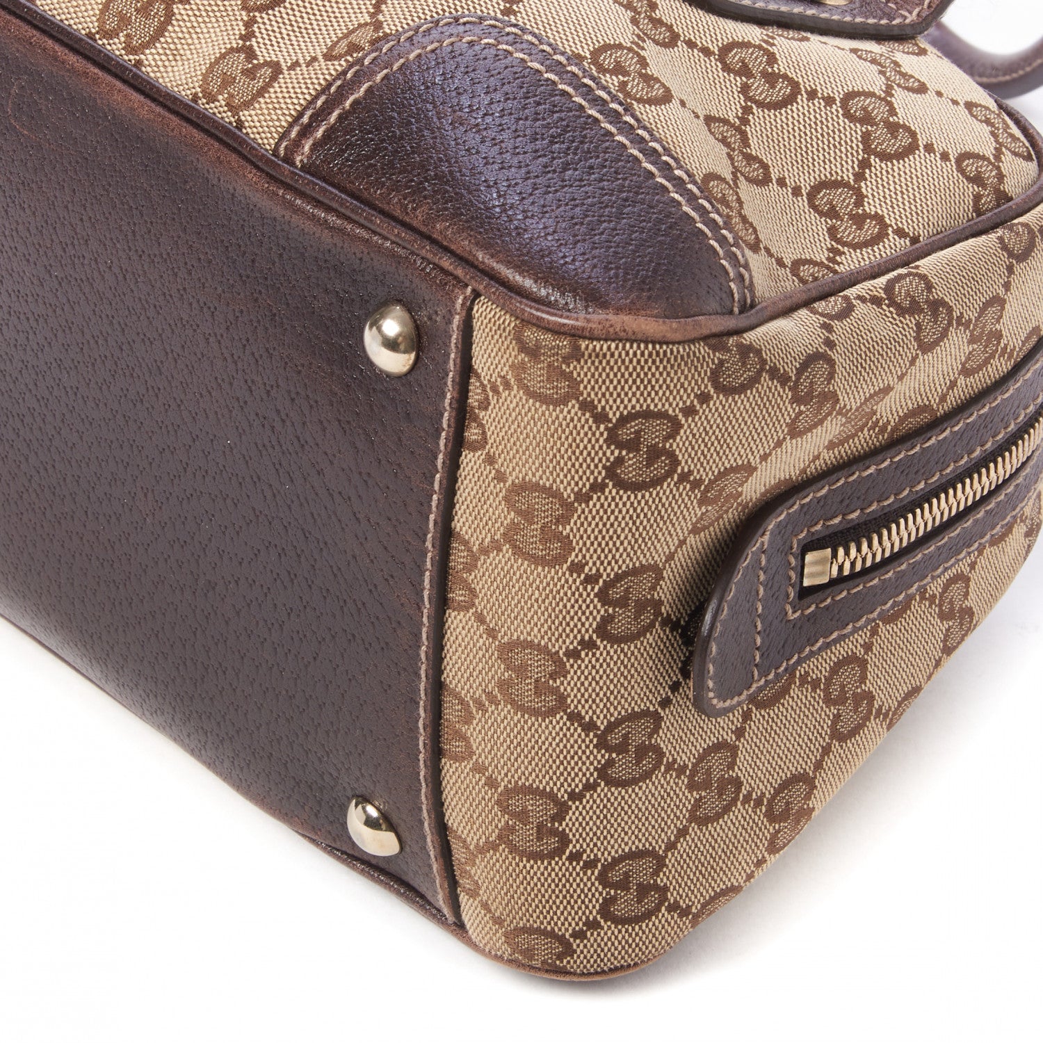 Gucci Monogram Small Princy Satchel Dark Brown 8 of 11