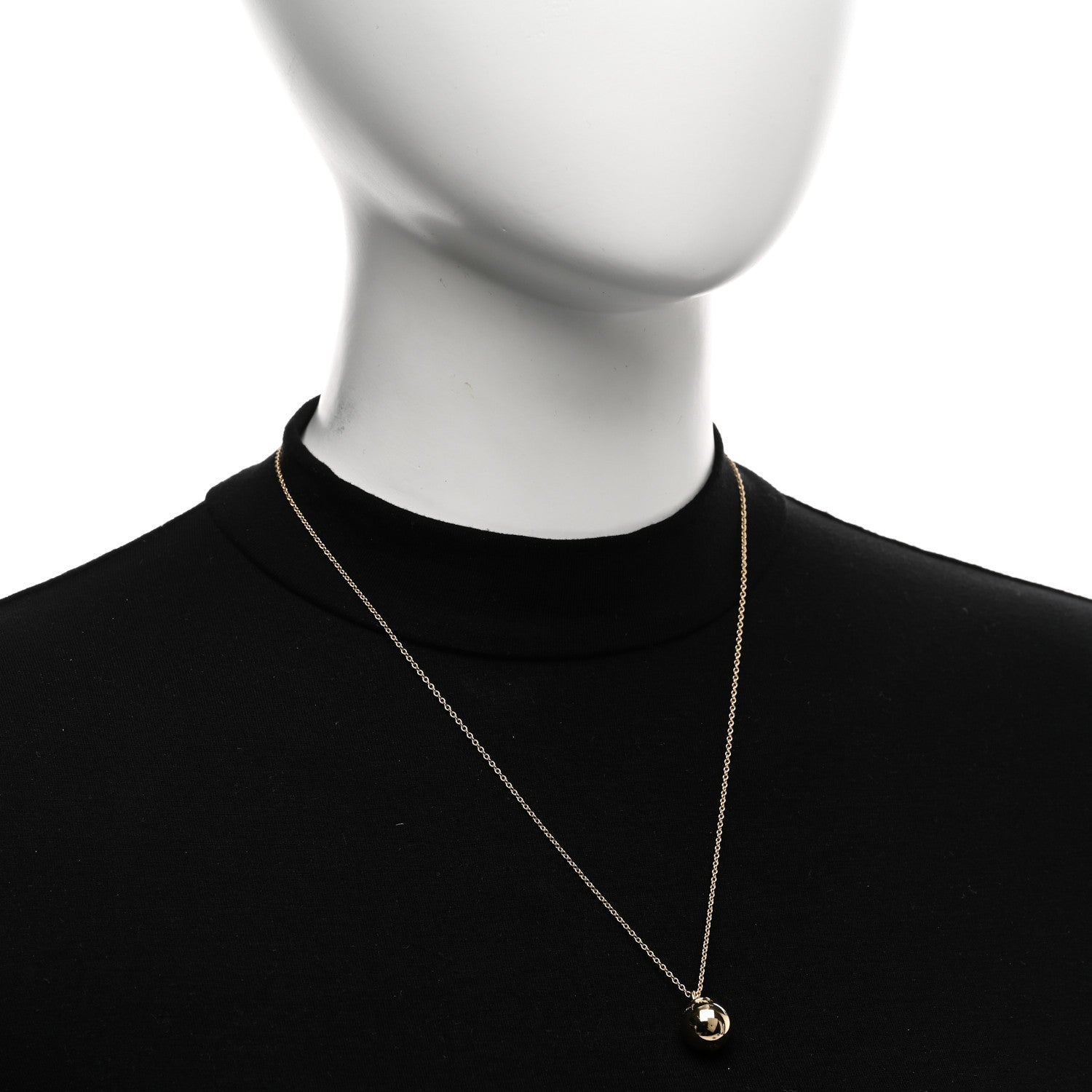 Tiffany 18K Yellow Gold 12.75mm HardWear Ball Pendant Necklace 2 of 4