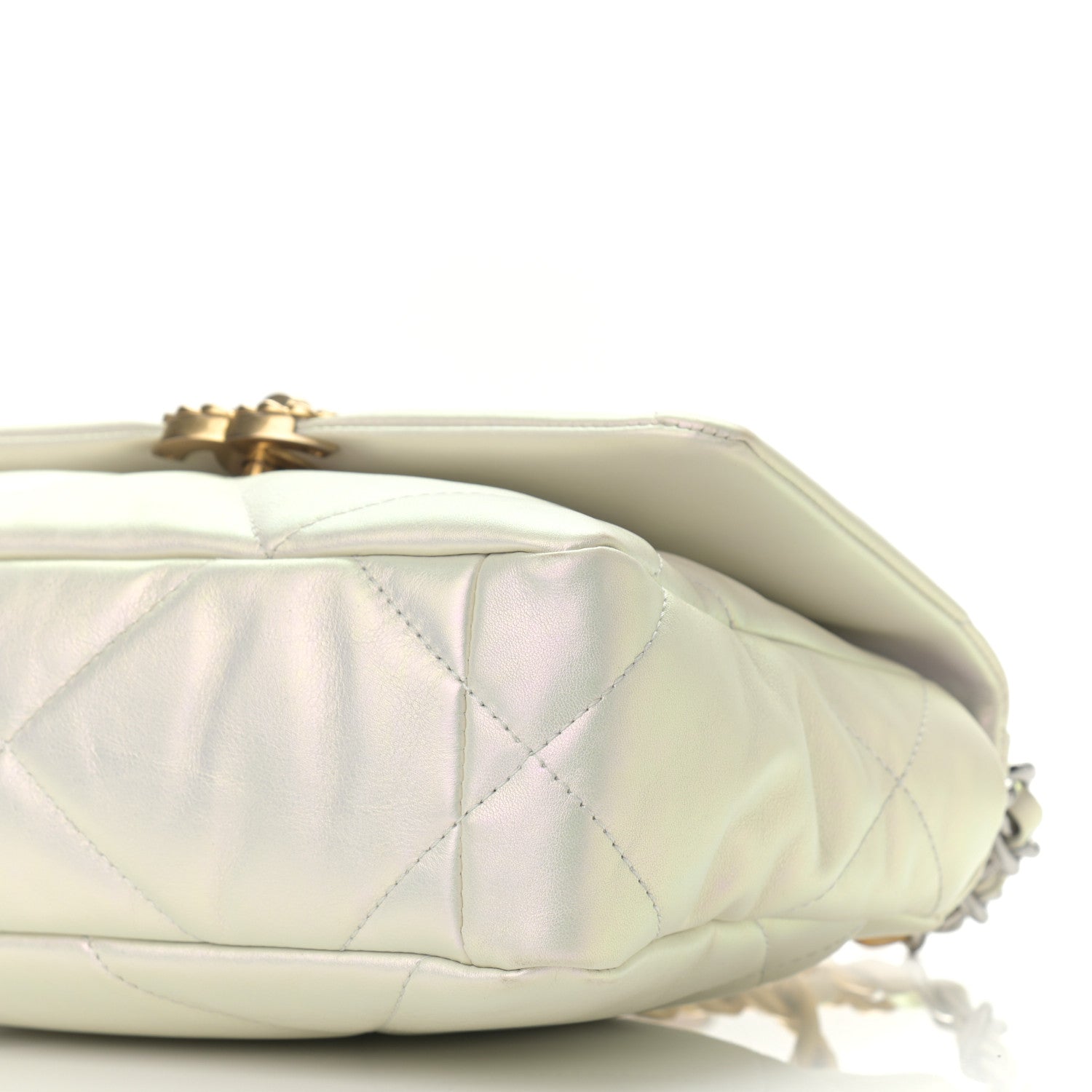 Chanel Iridescent Calfskin Quilted Medium Chanel 19 Flap White 10 of 10