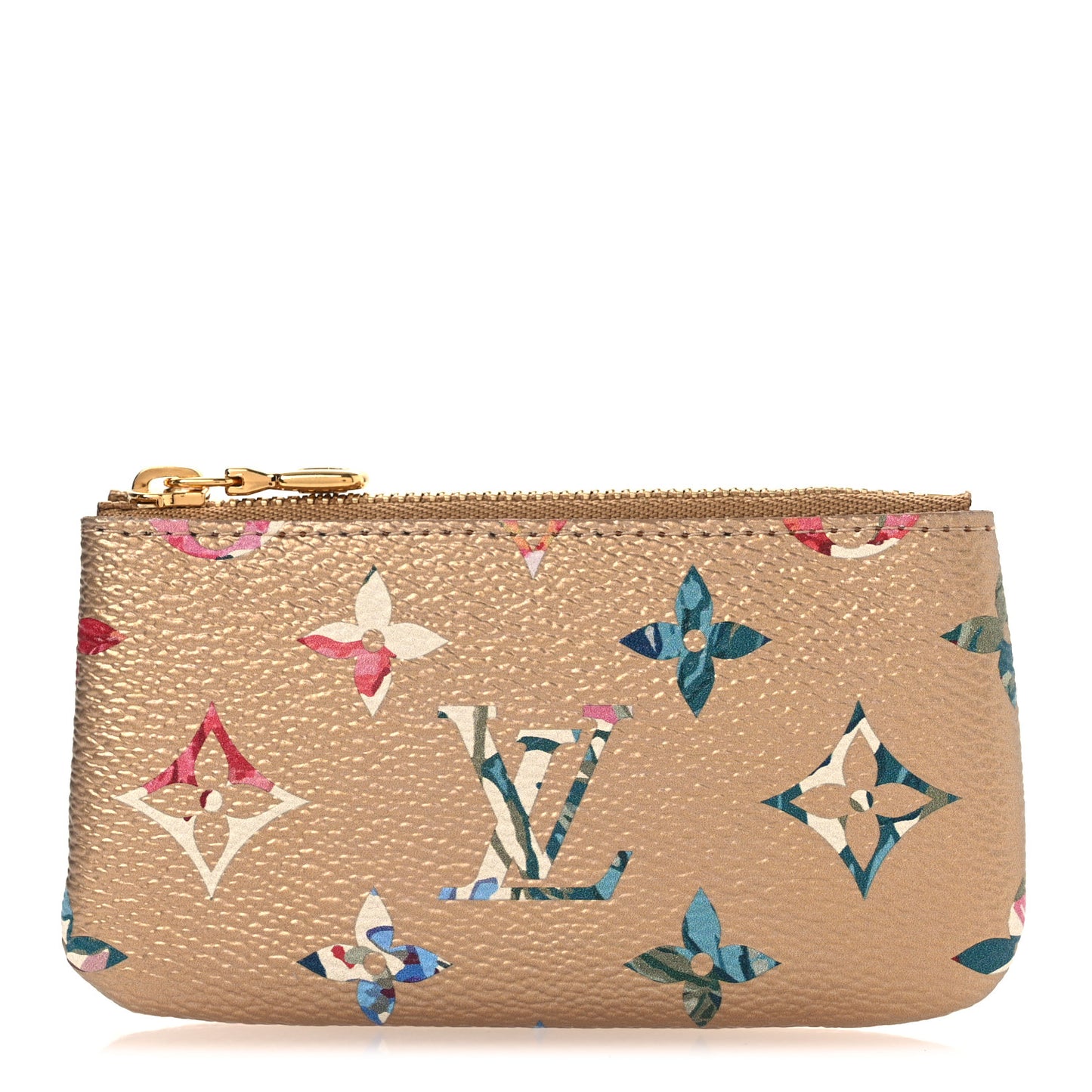 Metallic Monogram LV Garden Key Pouch Gold