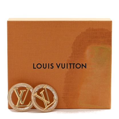 Louis Vuitton Metal Crystal Sparkling Louise Earrings Gold 5 of 5