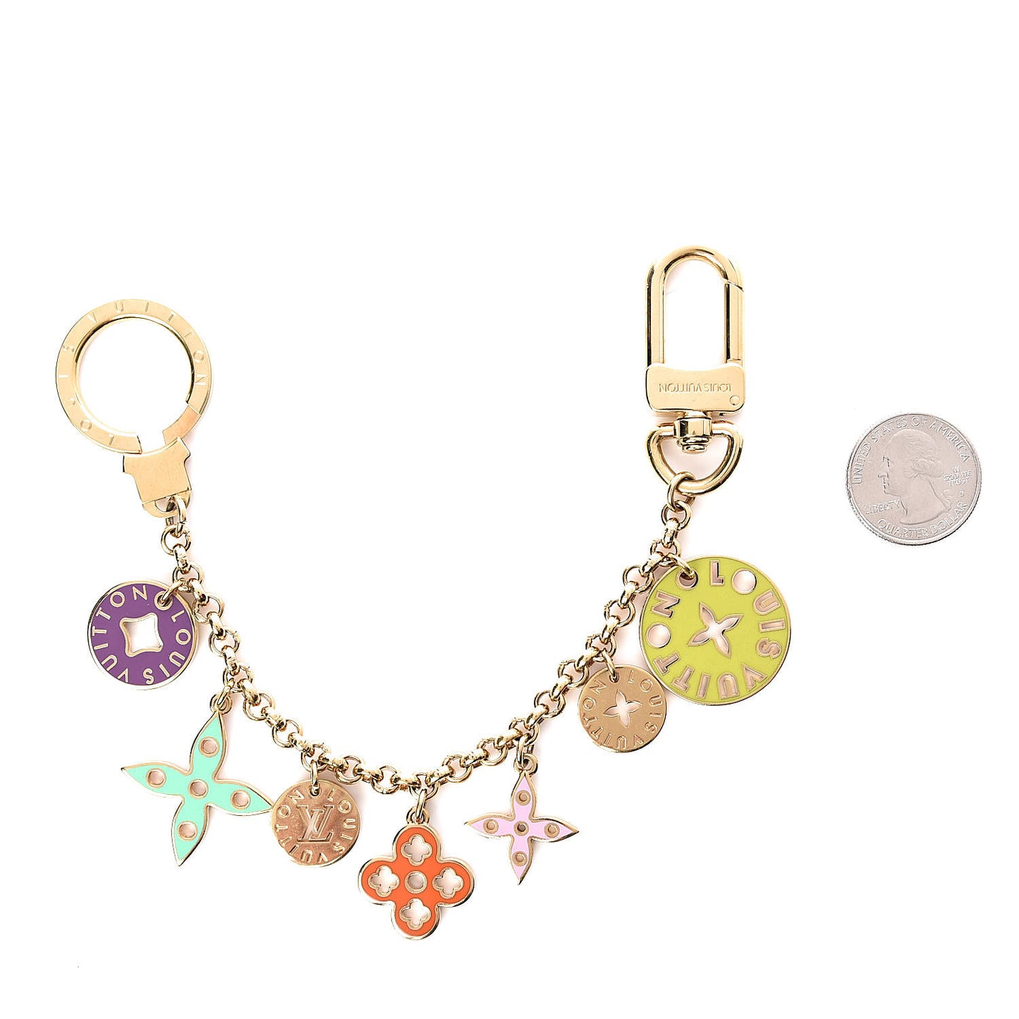 Enamel Looping Key Chain Bag Charm Multicolor