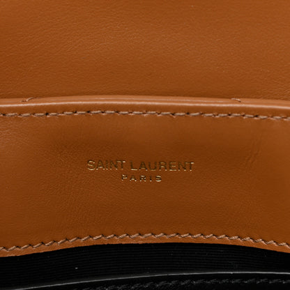 Saint Laurent Calfskin Y Quilted Monogram Small Loulou Chain Satchel Dark Natural 7 of 10