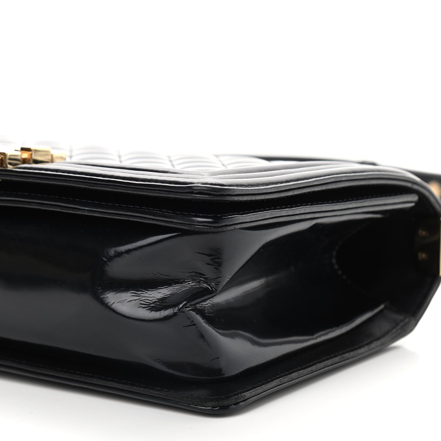 Chanel Patent Calfskin Quilted Medium Boy Flap Black 9 of 9