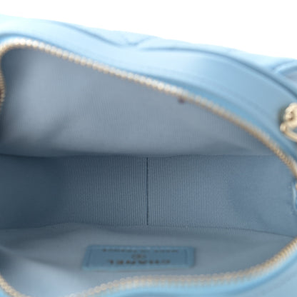 Chanel Lambskin Quilted CC In Love Heart Clutch With Chain Light Blue 5 of 11