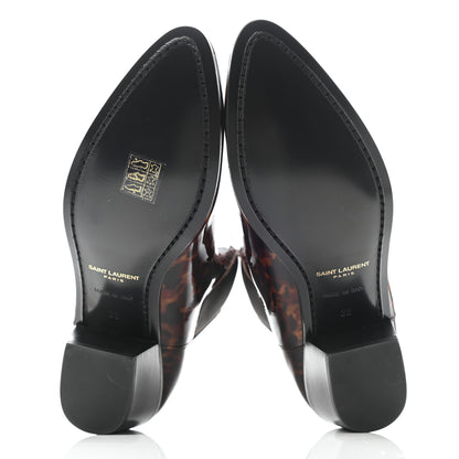 Saint Laurent Patent Tartaruga Chelsea Boots 38 Manto Naturale 5 of 9