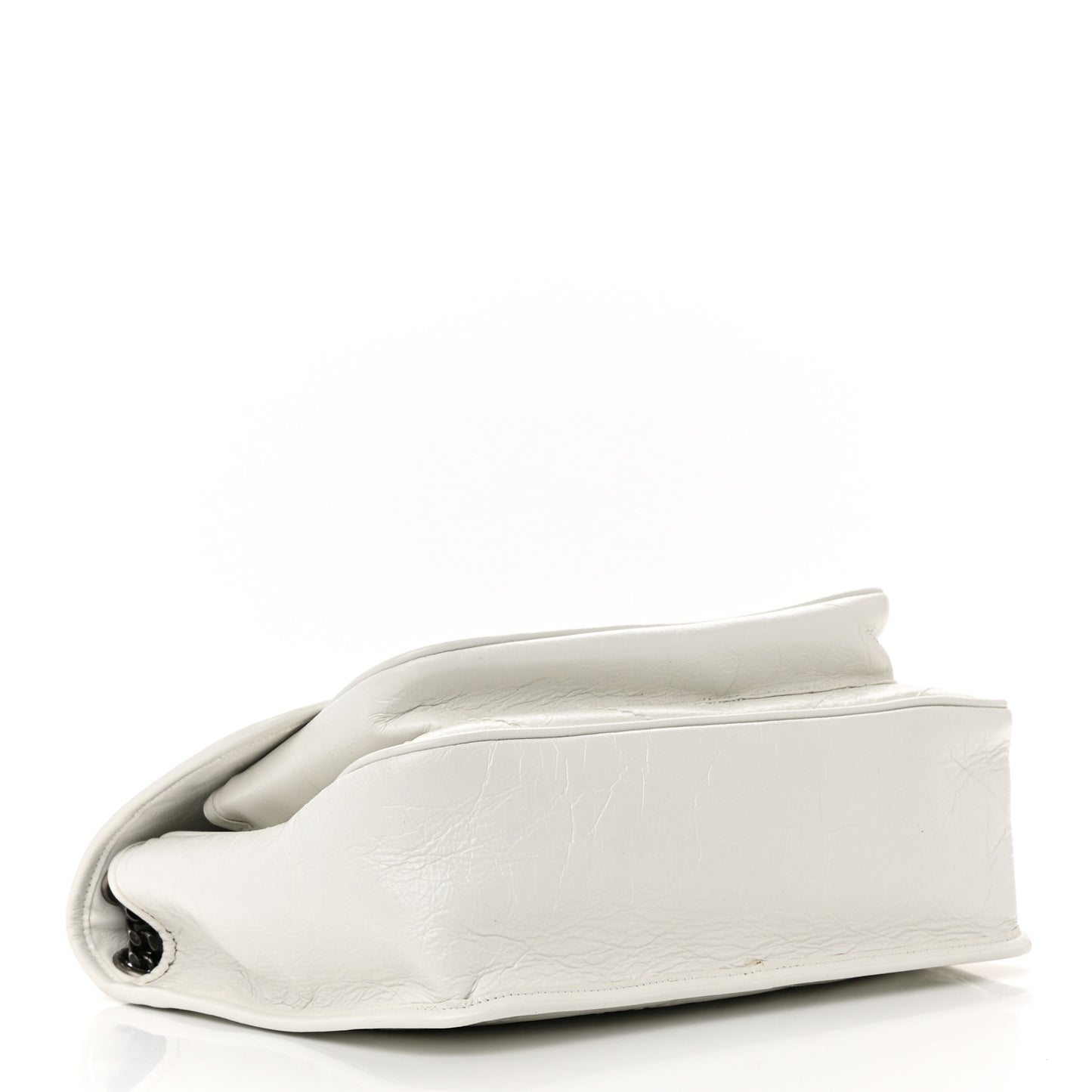 Crinkled Calfskin Matelasse Monogram Medium Niki Chain Satchel Dirty White
