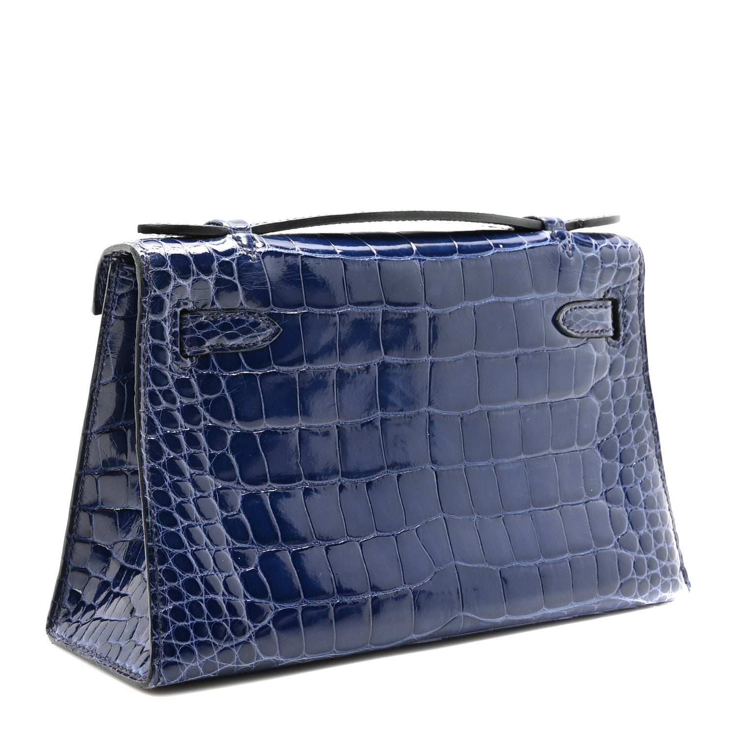 Hermes Shiny Alligator Kelly Pochette Bleu De Malte 3 of 11