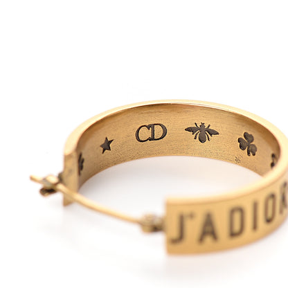 Christian Dior Metal Small J'Adior Star Hoop Earrings Aged Gold 4 of 5