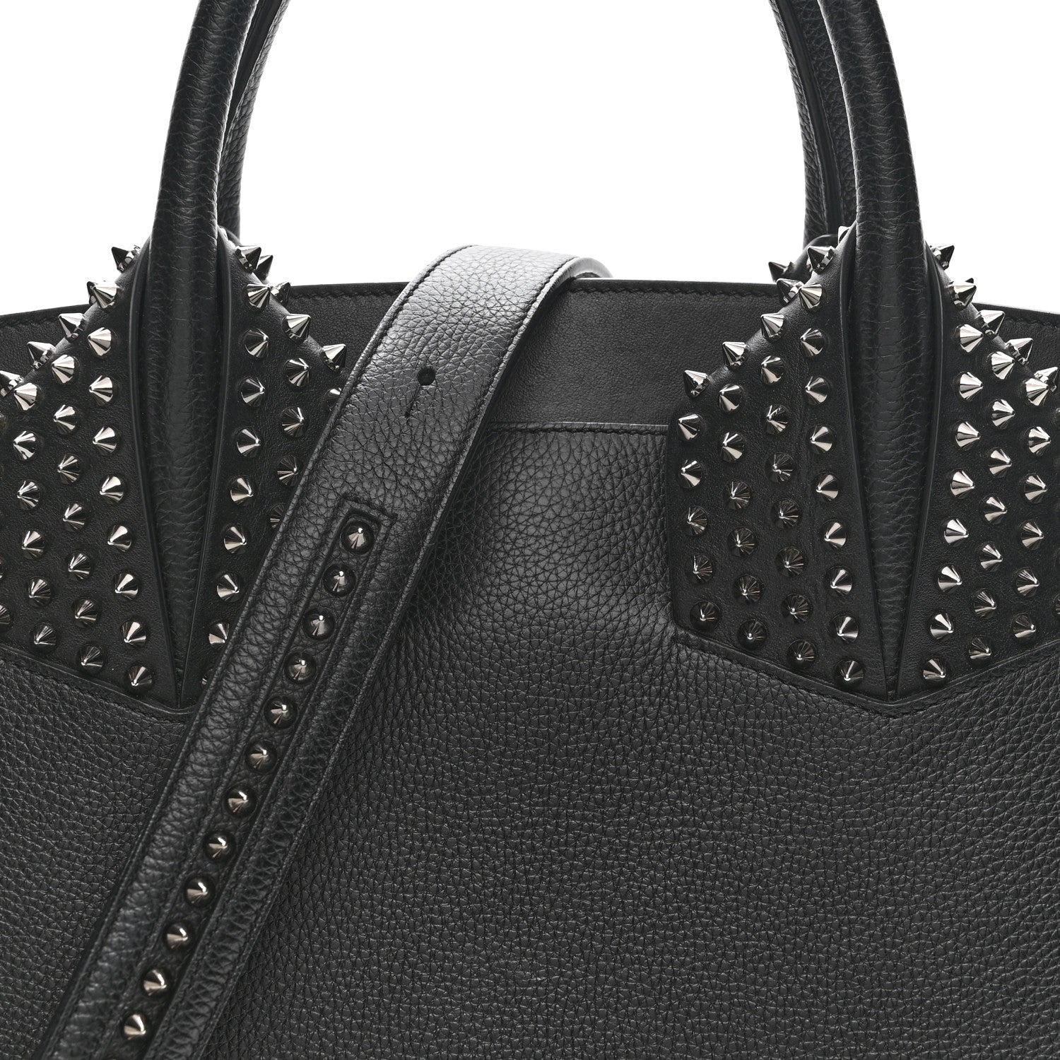 Christian Louboutin Grained Calfskin Spike Large Eloise Tote Black 8 of 14
