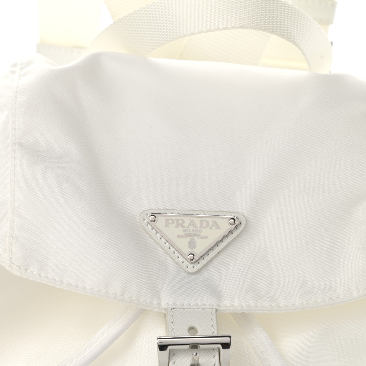Prada Nylon Vela Saffiano Medium Backpack White 9 of 11