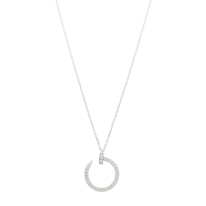 Cartier 18K White Gold Diamond Juste Un Clou Paved Pendant Necklace 1 of 5